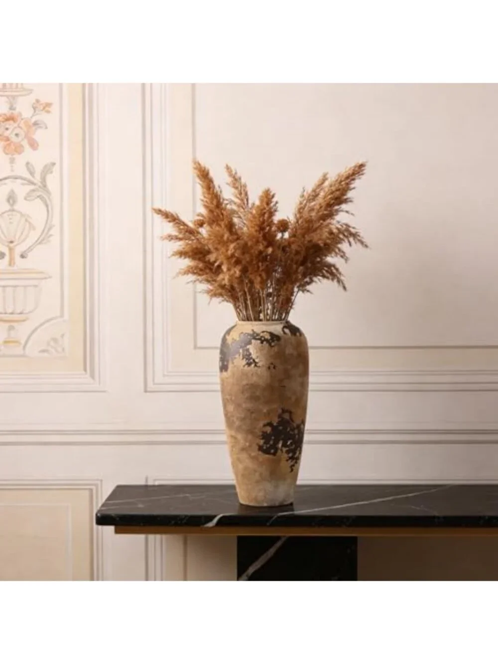 12.6-Inch Rustic Ceramic Vase - Wabi Sabi Decorative Pottery for Home Decor